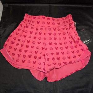 Lululemon Disney Hotty Hot High Rise Shorts 4" Pink Mickey Mouse Women's 4 NWT